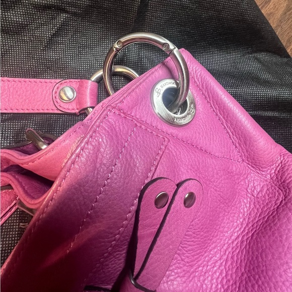 B MAKOWSKY Pink Leather Hobo Shoulder Bag Purse - Leopard Prnt Lined - Picture 9 of 9